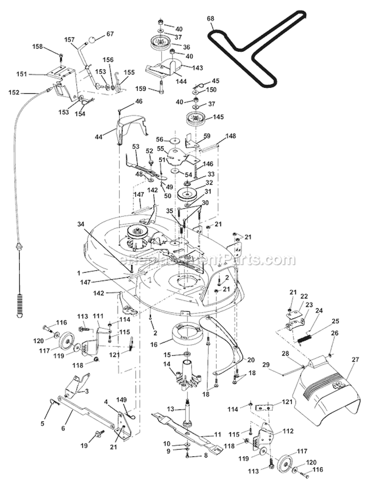 Page J Diagram and Parts List for WE16542D  Weed Eater Lawn Tractor